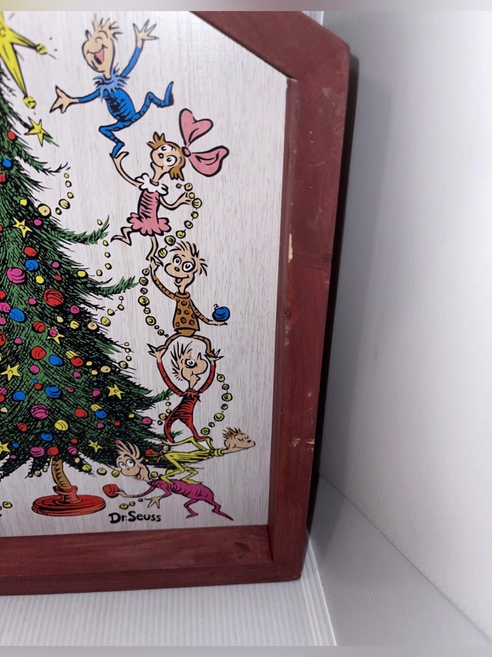 Lot Of 2 Dr Seuss The Grinch Christmas Tree Wood Wall Art Home Decoration 2019 - Picture 5 of 8